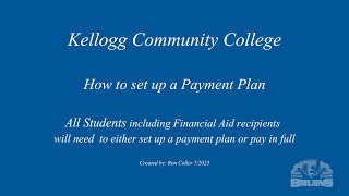KCC - Setup a Payment Plan