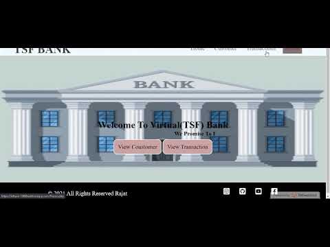 Basic Banking System | The Sparks Foundation #GRIPMAY21 #tsf #webdevelopment #grip