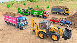 Jcb tractor video | JCB 4*4 5CX fully loading Mud Tata truck 2518 | tractor cartoon | jcb gadi 