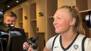 Sydney Affolter interview after Iowa's Final Four win over UConn