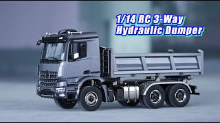 3-Way Tipper in Detail! 1/14 Metal 6x6 RC Hydraulic Dump Truck#rc #rcmodel