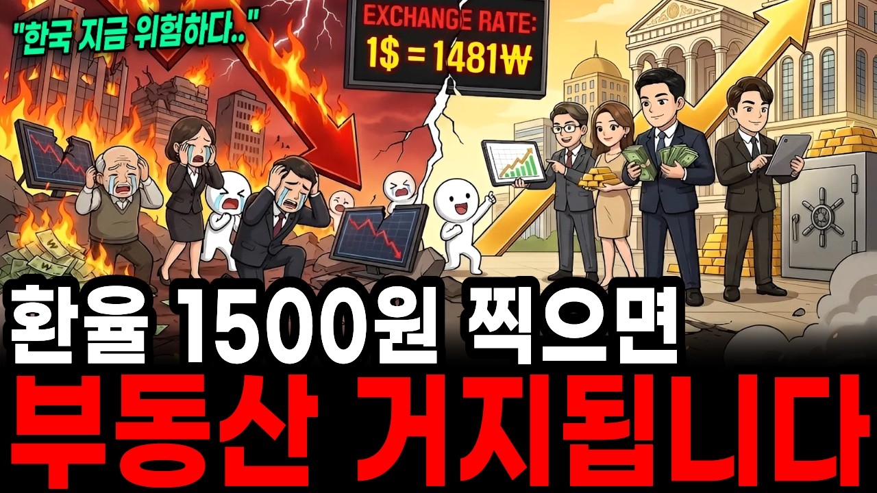 환율 1481원 돌파, 이제 한국 부동산, 주식 전부 폭발합니다. 당신만 모르는 5가지 IMF 징조와 금리의 진실
