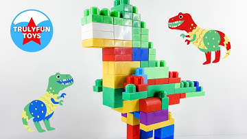 Mega Blocks Dinosaur! Colors and Patterns Learning Video for Kids