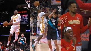 Jonathan Kuminga windmill then huge left hand dunk has Buddy Hield \u0026 Hawks HYPED
