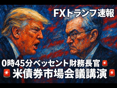 【FXライブ・海外ヘッドライン速報】0時45分ベッセント発言(米債券市場会議)/FRB要人発言☆同時通訳(翻訳)全文リアルタイム翻訳/トランプ9時半会見・中東翻訳ヘッドライン配信中
