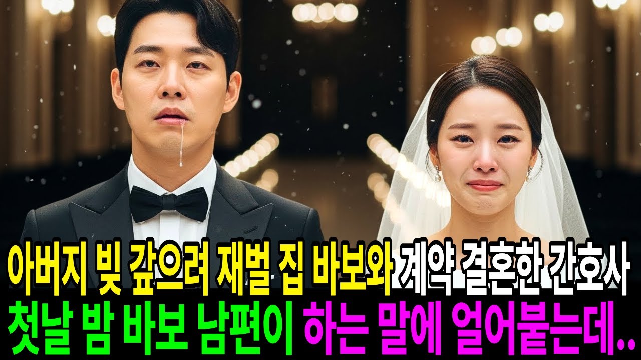 아버지 빚 갚으려 재벌 집 바보와 계약 결혼한 간호사, 첫날 밤 바보 남편이 하는 말에 얼어붙는데...