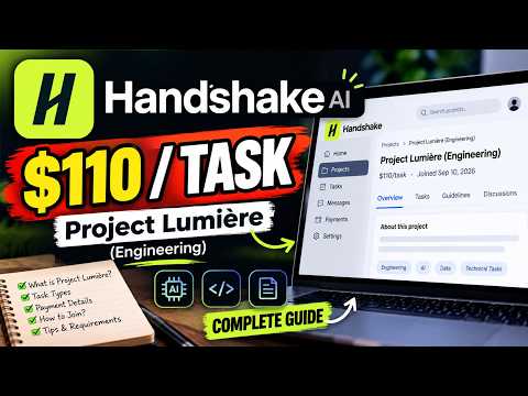 Handshake AI $110/Task Project 🔥 | Project Lumière Explained | How to Join
