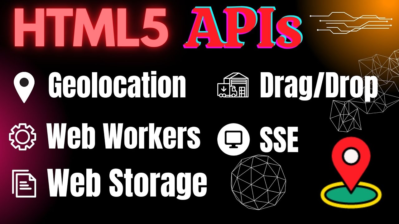 Part 24 HTML5 APIs Geolocation, Drag/Drop,  Storage,  Workers