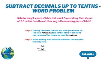Subtract Decimals Up To Tenths   Word Problem 🎓 Anyone Can Do Math