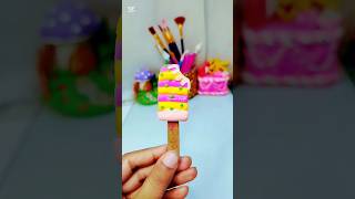 DIY clay Ice-cream💛💗#diy #icecream #shorts