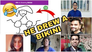 HE DREW A BIKINI 😂😂| PLAYING SCRIBBLE WITH MY FRIENDS  | DRAWASAURUS | FUNNY MOMENTS