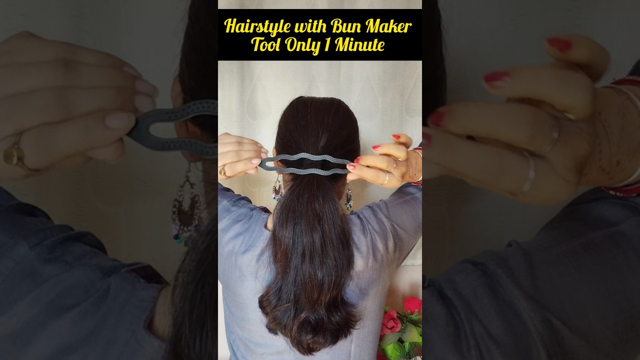 very easy hairstyle with magic bun maker tool 🥰 #shots #hairstylehacks #youtubeshorts #hairstyle