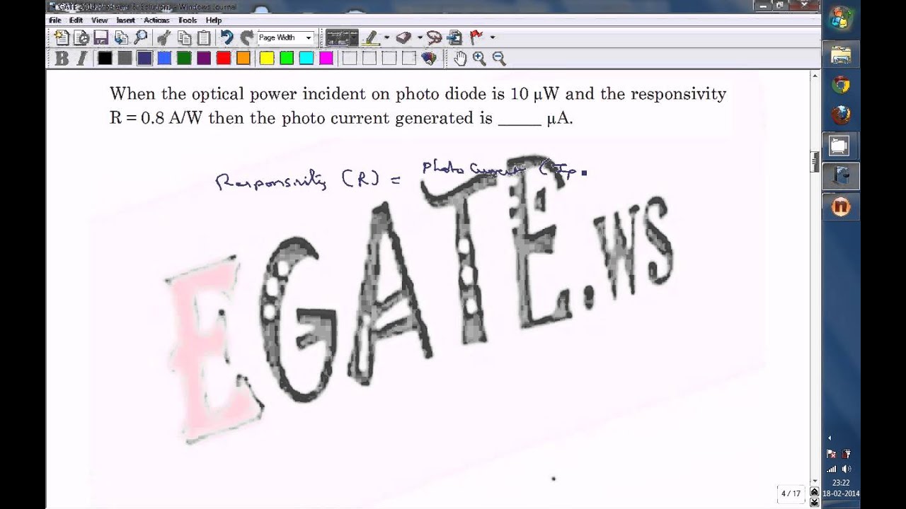 Problem on Photo Diode with Solution - GATE 2014 ECE Paper (EDC)