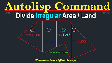 How to Divide Irregular Area|Land in different Parts|Autolisp Command