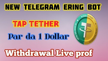 Tap Tether New Bot ||USDT mining telegram bot //Tap tether Withdrawal Live ||taptetherbot
