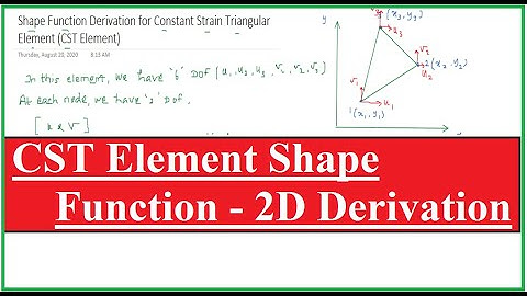 CST (2D) Triangular Element Shape Function - Derivation