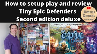 How to setup, play and review Tiny Epic Defenders Second edition deluxe by * AmassGames *