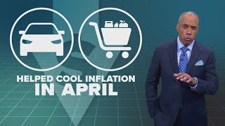 Lower prices at car dealerships and grocery stores helped cool inflation in April