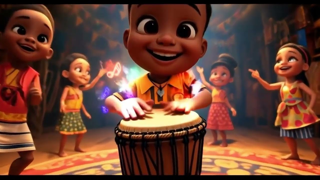 Tape Tape Boum Boum Boum 🥁 | La Fête du Djembé au Village 🎉 | Comptine Africaine 3D