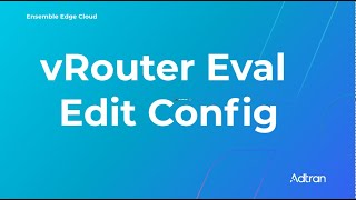 Editing your vRouter Config
