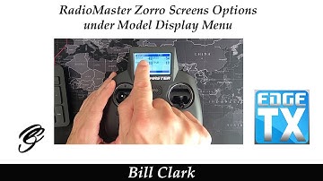 RadioMaster Zorro Screens Options under Model Display Menu in EdgeTX