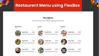 Restaurant Menu using Html, Css & FlexBox with Responsive screenshot 5