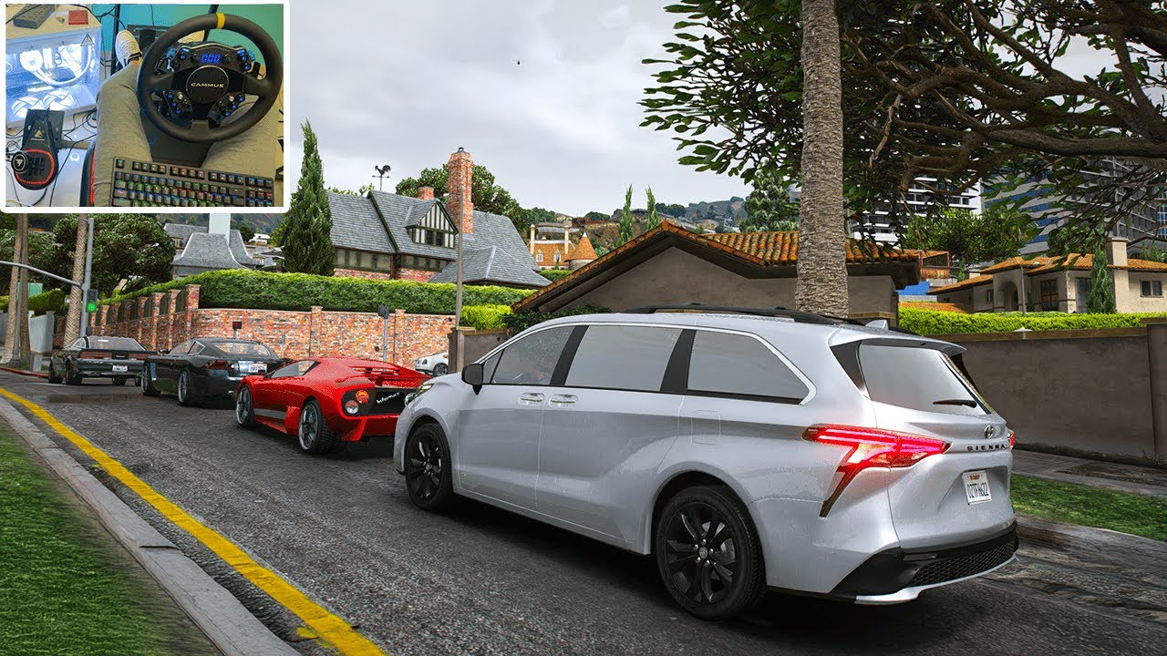 GTA 5 - Uber Taxi Driving JOB | Toyota Sienna  | Steering Wheel Gameplay