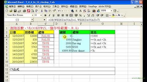 Spreadsheet試算表 (MS Excel) 函數應用 - VLOOKUP (3)