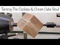 Woodturning A Three Corner Bowl:  The Cookies and Cream Cube Bowl - Walnut with Epoxy Resin