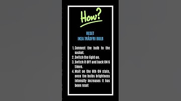 Reset IKEA TRÅDFRI bulb