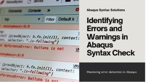 how to identify error/warning sets like during Abaqus syntaxcheck in Altair HyperView.
