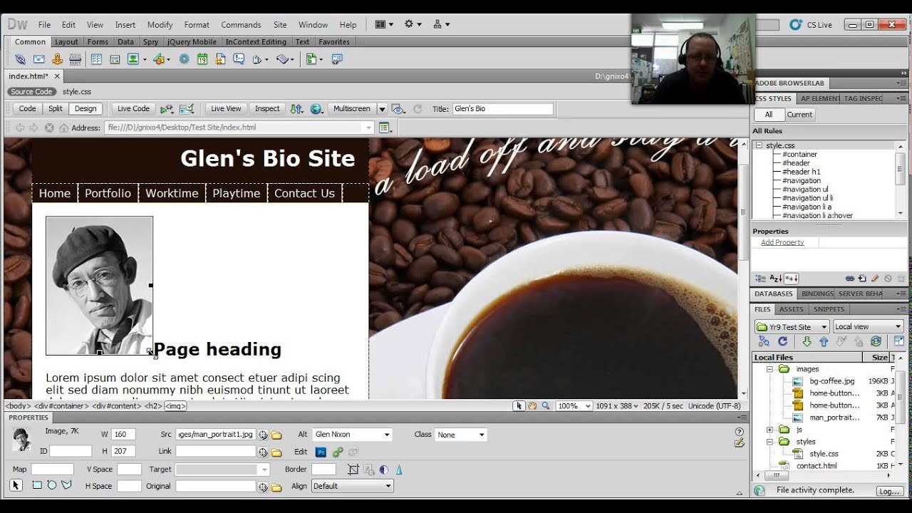 Dreamweaver resizing and inserting images YouTube