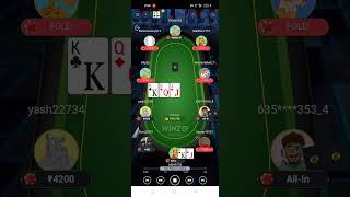 KJ vs JQ vs 78 winzo poker win 11k pot #gaming #poker #cardgame #winzogames #pokergame #game #game screenshot 5