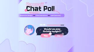 Kawaii Chat Poll Widget for StreamElements • Cute Twitch & YouTube Poll Overlay