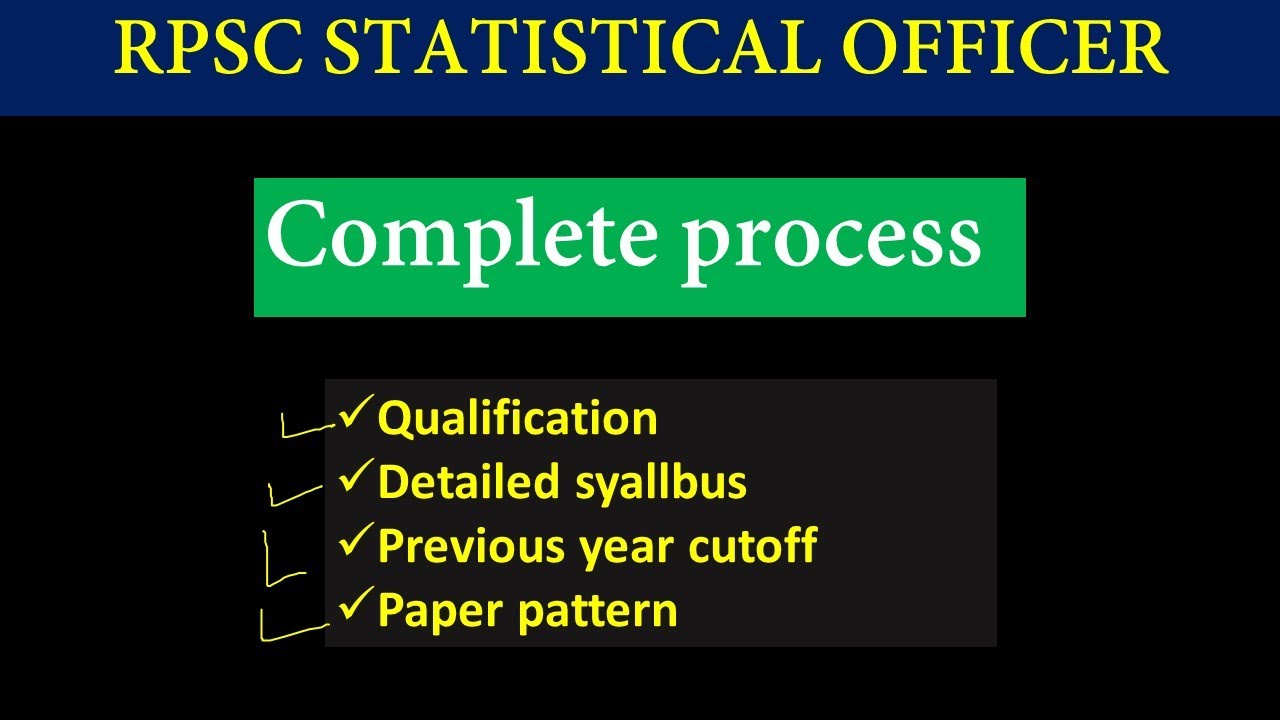 RPSC Statistical Officer ll Complete Information YouTube