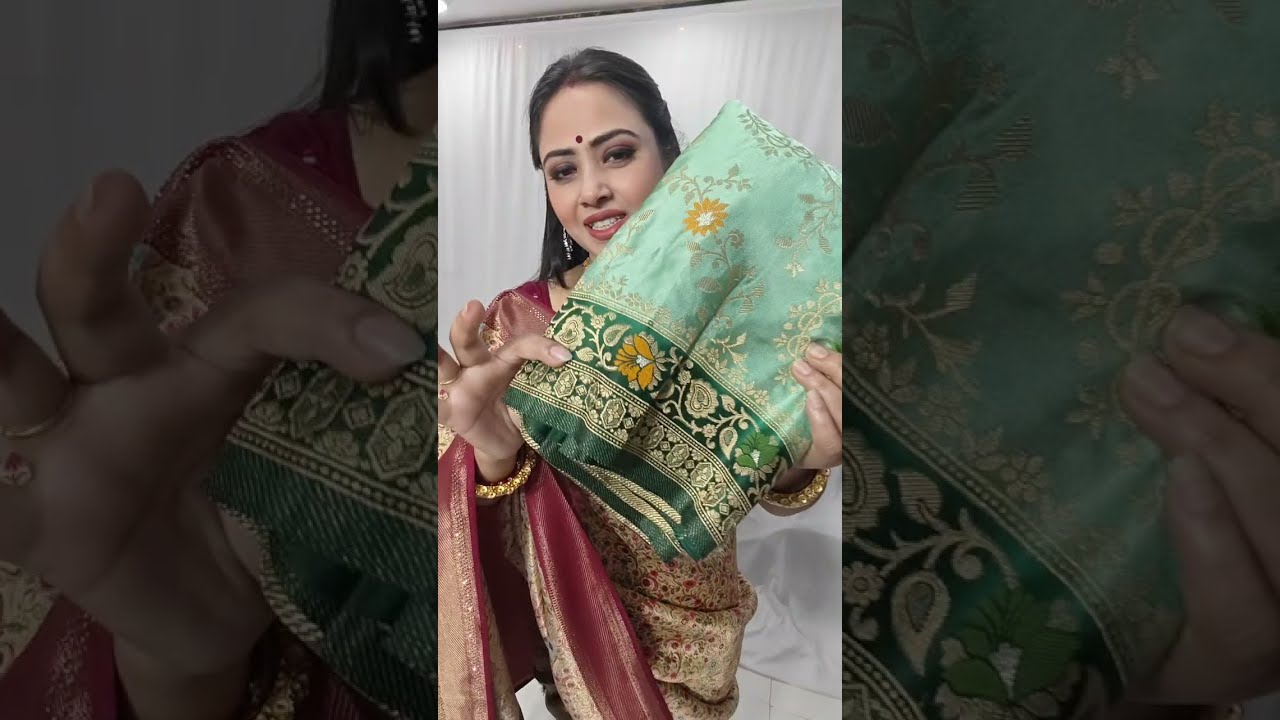 Today offer Blouse making cast free 🤩,Gajji mashroo semi PURE , Whatsapp 8100732795 #saree #viral 