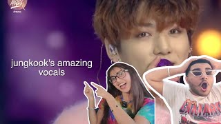 jungkook's amazing vocals (REACTION) JUST WOW!!