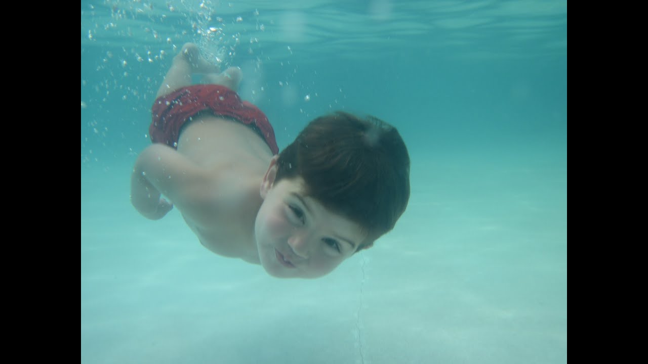 Youngest swimmer in the world!!! Brahman new swimming movie, almost
