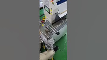Semi automatic big size adhesive sticker folding labeling machine running video