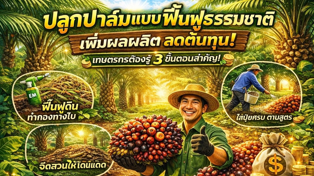 3 เทคนิคสวนปาล์มยุคใหม่ ดินดี ทะลายใหญ่ รายได้เพิ่ม