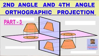 2nd angle orthographic projection and 4th angle orthographic ...