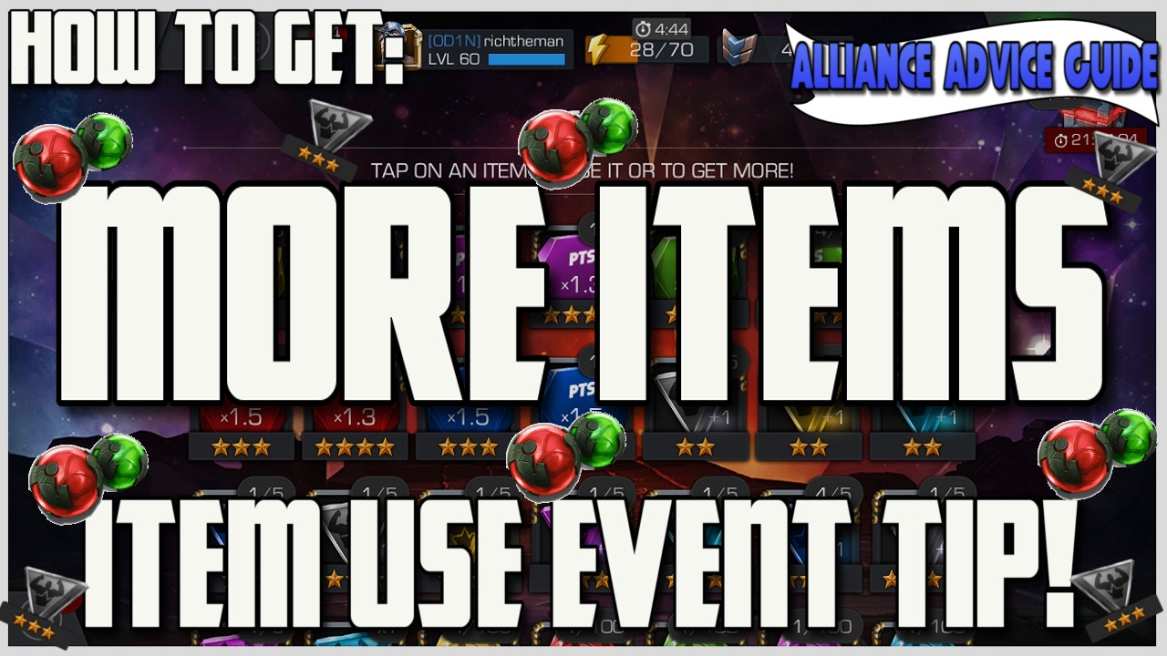 How We Get Items for Item Use - Alliance Advice [Marvel Contest of Champions]