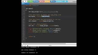 Lesson 31 - Intro to ARRAYs in C Programming. How to compute size and number of elements. #shorts.