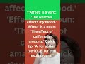 "Affect" vs. "Effect" Correct Usage  #englishspeaking #education #presentcontinuous