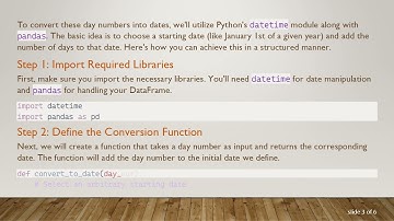Convert day numbers into dates in Python using Pandas