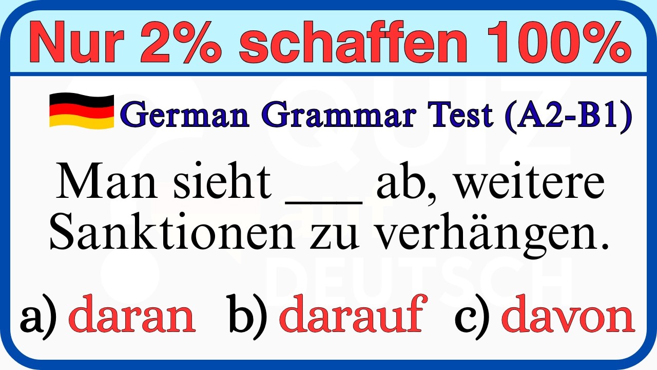 Deutscher Als Deutsche? | B2-C1 Grammatiktest | Nur 1% Perfekt | Challenge 2025