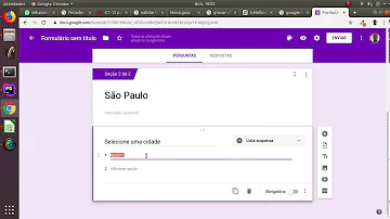Como adicionar seção no Forms?