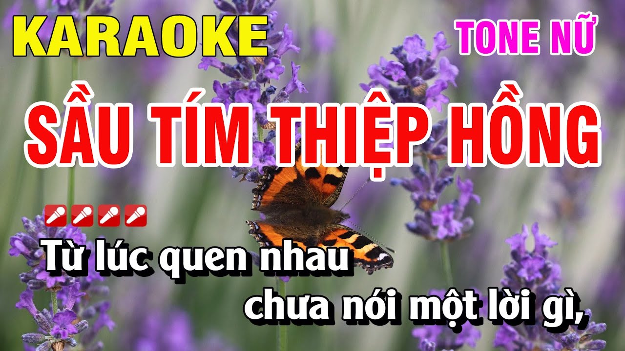 Karaoke Sầu Tím Thiệp Hồng Tone Nữ Nhạc Sống | Duy Chiến