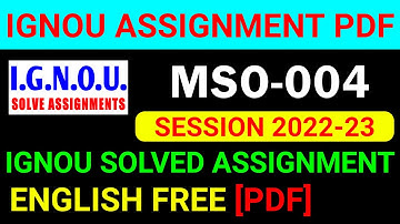 MSO-004 Solved Assignment 2022-23 in English, MSO 4 Solved Assignment 2023, MSO 4 Assignment