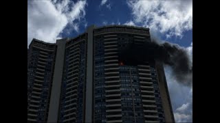 Raw: Fire Rages in Honolulu Apartment Building